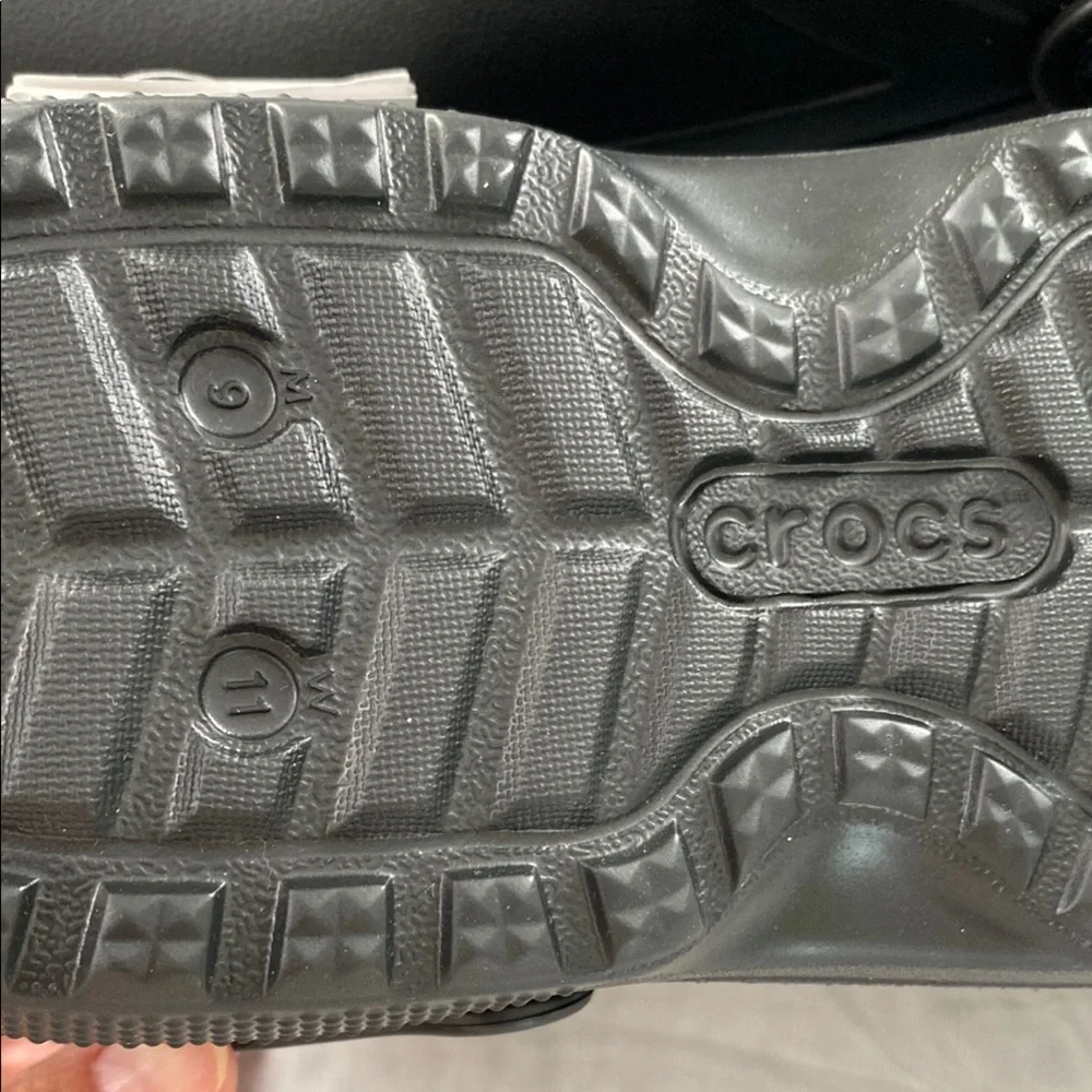 CROCS Black Sandals with Molded Design and Ventilation